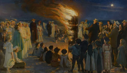 Hoguera de la víspera de San Juan en la playa de Skagen